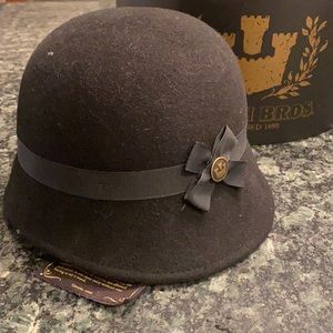 Goorin Bros Black Felt Cloche Ladies Hat M